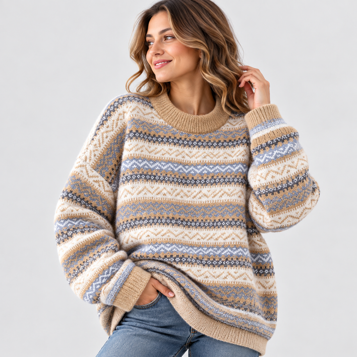 Damen Strickpullover warm und bequem | Gemütlicher Langarmpullover mit weicher Strickstruktur und Regular-Fit-Passform für kalte Tage