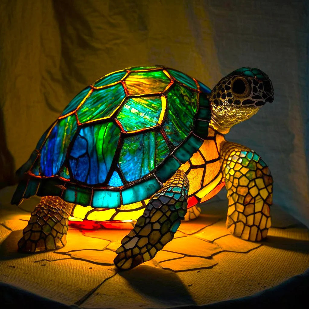 Tierlampe im Buntglas-Stil | 23 Tiermotive | Warmes Stimmungslicht | Deko-Tischlampe für Zuhause