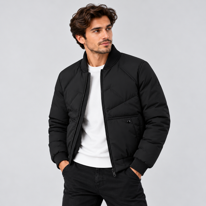 Herren Pufferjacke mit wasserabweisendem Stoff | Warme Steppjacke mit Seitentaschen, elastischen Ärmelbündchen und modernem Schnitt