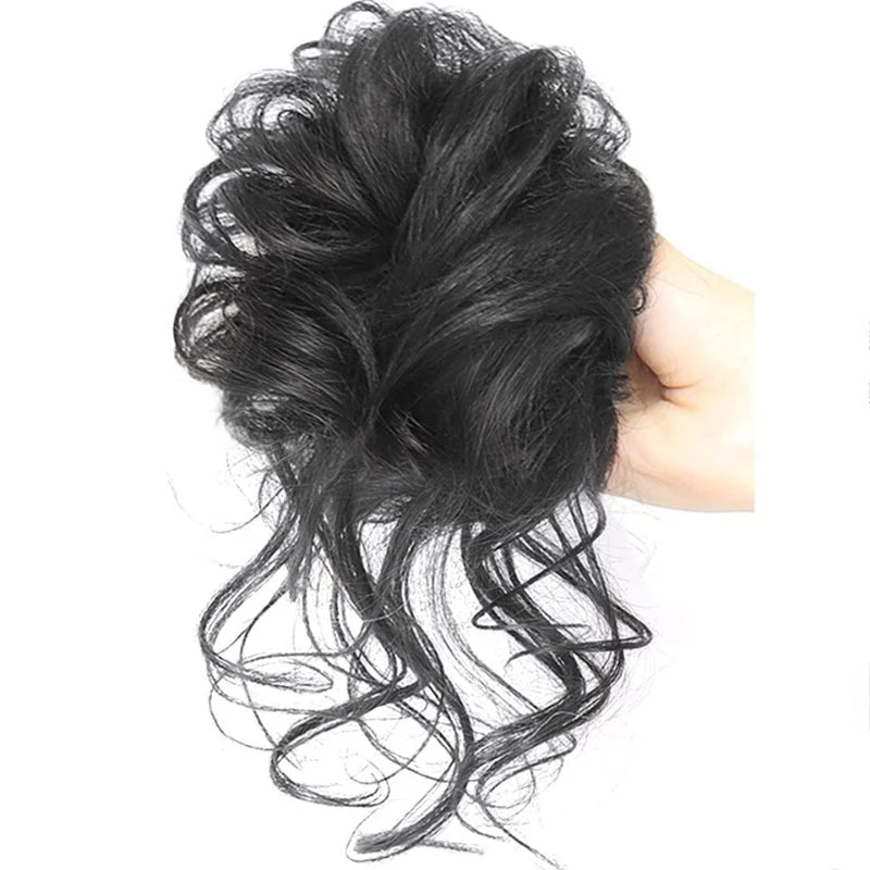 Bun hairpiece to clip on for instant volume | Messy bun look in seconds | Secure hold, light &amp; natural