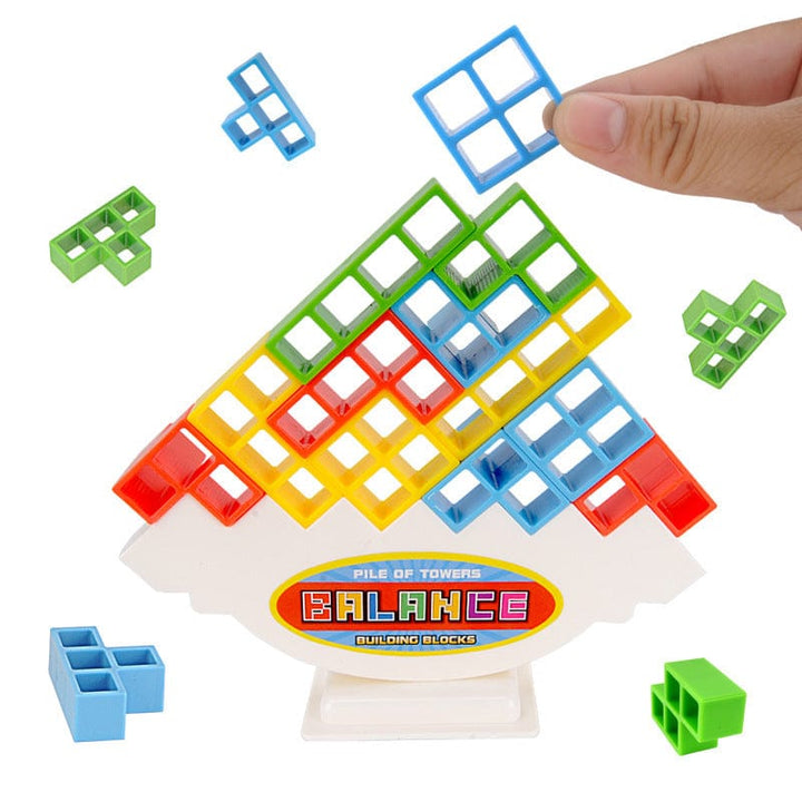 3D Tetris Stapelspiel mit 16 Bausteinen | Geschicklichkeits- &amp; Denkspiel für Kinder &amp; Erwachsene | Fördert Konzentration &amp; Motorik