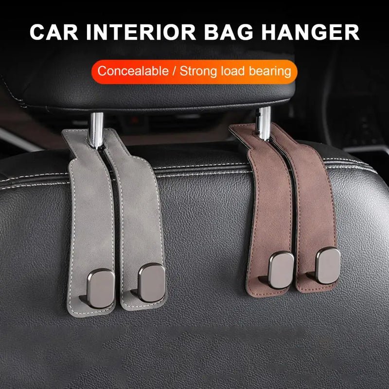 Kopfstützen-Haken fürs Auto | Doppelhaken aus Metall als Auto-Organizer für Taschen und Einkäufe