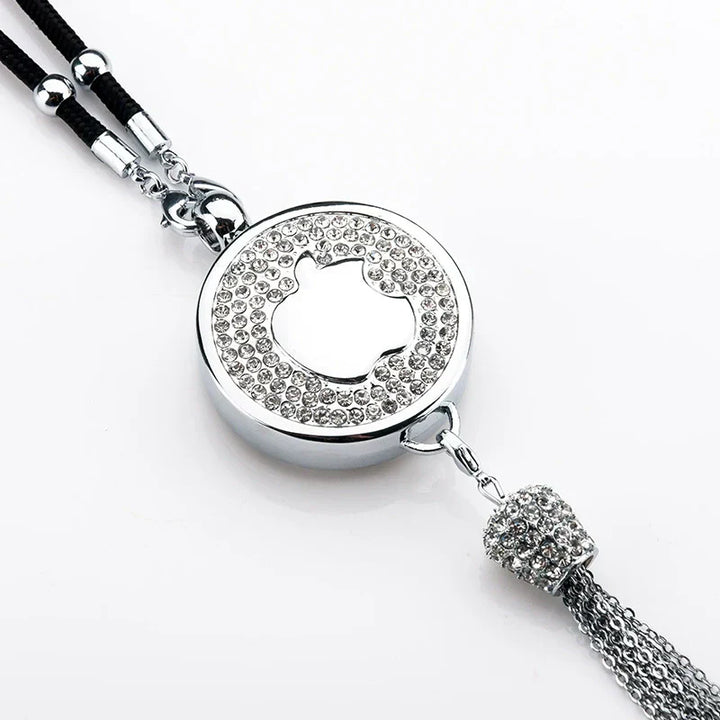 Car Rearview Mirror Pendant with Crystal | Zinc alloy &amp; rhinestones | Sparkling decoration with scent pendant, gift idea
