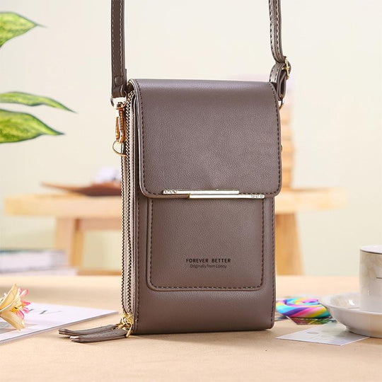 Umhängetasche | Touchscreen Handytasche mit Fenster für Smartphone und Alltag