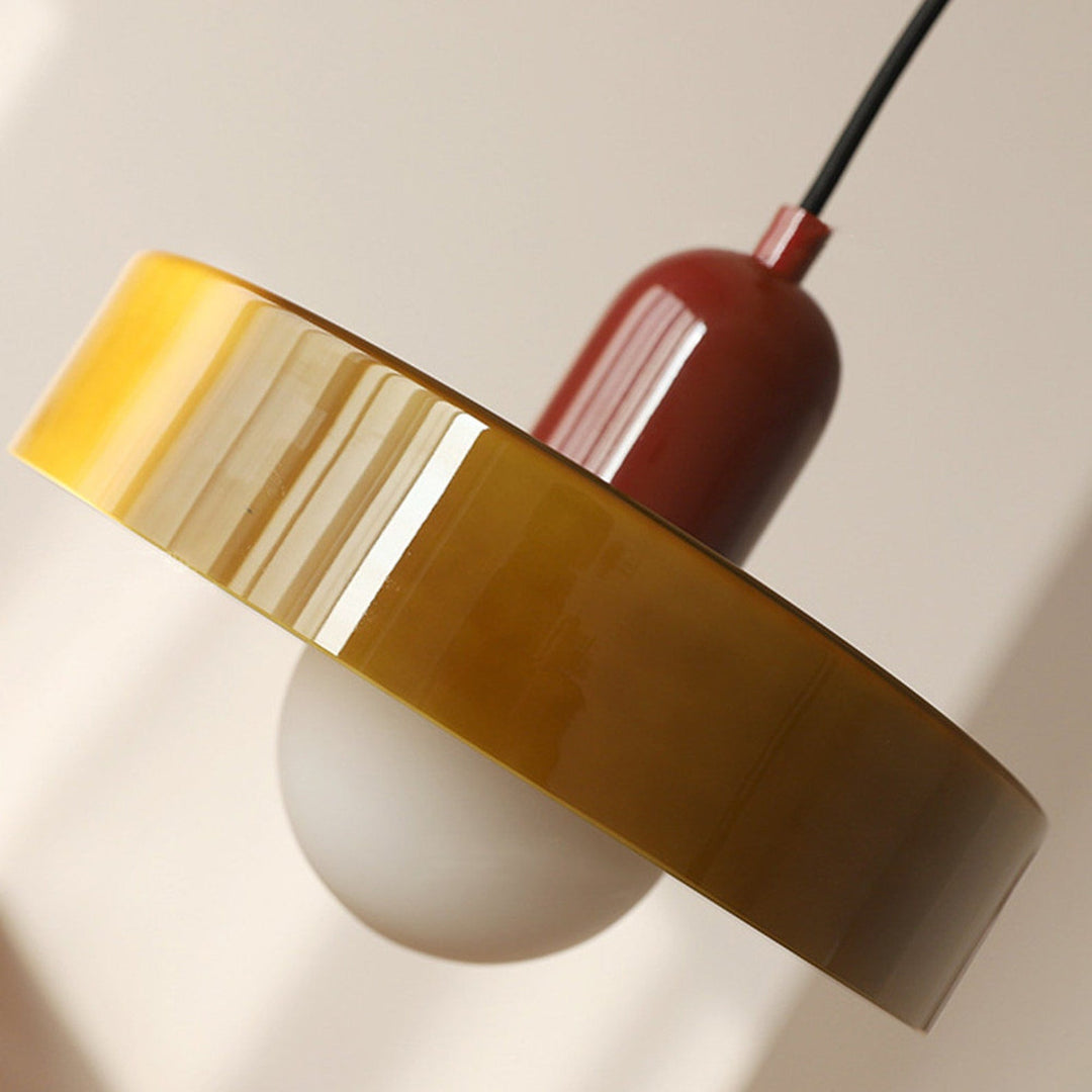 Suspension en métal et verre avec effet vitrail | Ø25/Ø35 cm, douille G9 | Suspension réglable | Aspect cristal