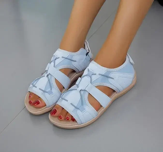 Orthopedic women’s wedge sandals with 3-arch support | Memory nano foam footbed &amp; 3 adjustable straps | Non-slip rubber sole