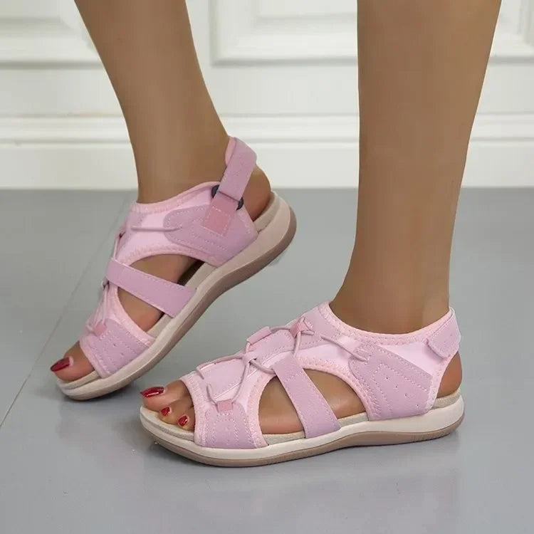 Orthopedic women’s wedge sandals with 3-arch support | Memory nano foam footbed &amp; 3 adjustable straps | Non-slip rubber sole