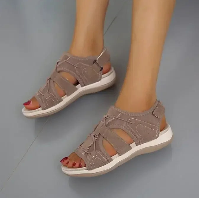 Orthopedic women’s wedge sandals with 3-arch support | Memory nano foam footbed &amp; 3 adjustable straps | Non-slip rubber sole