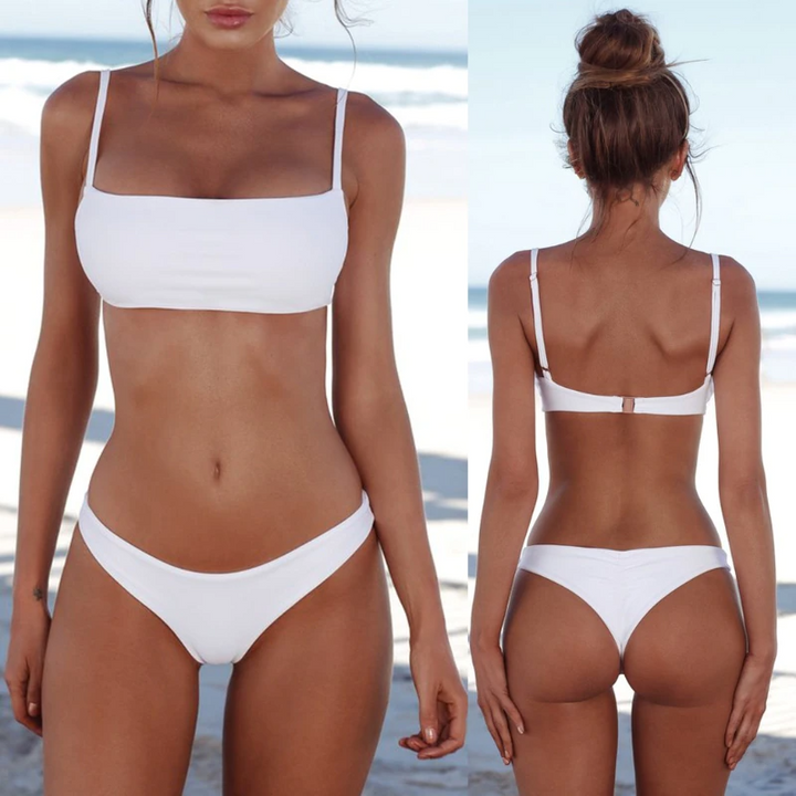 Naisten push-up bikini-setti | Brasilialainen leikkaus | Vartaloa korostava &amp; mukava | Säädettävät olkaimet