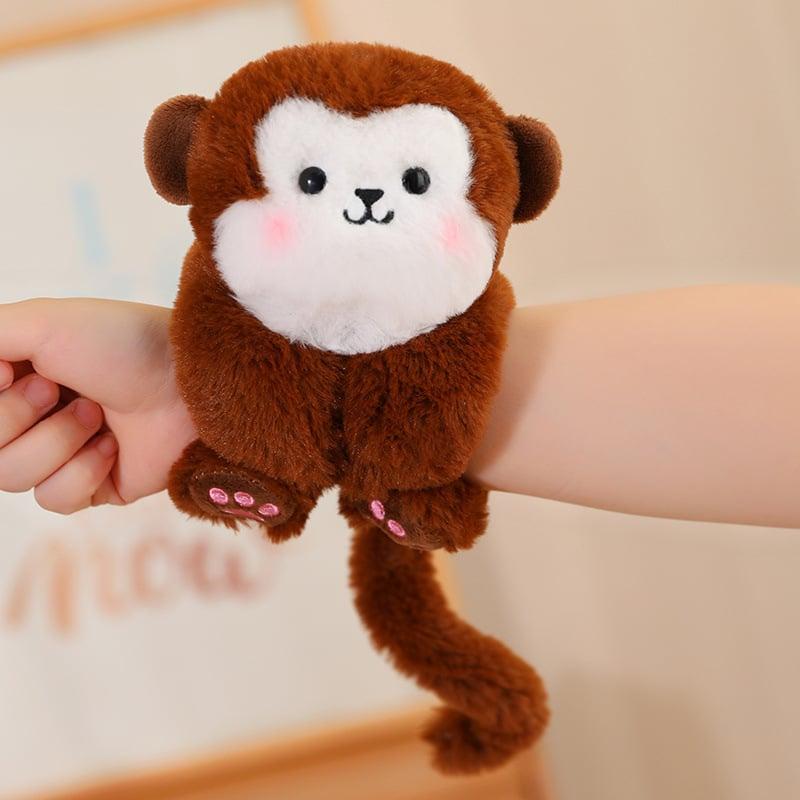 Plüsch Schnapp-Armband mit Cartoonfigur | Weiches Stoffarmband | Lustiges Kinderaccessoire | CharmeManschette