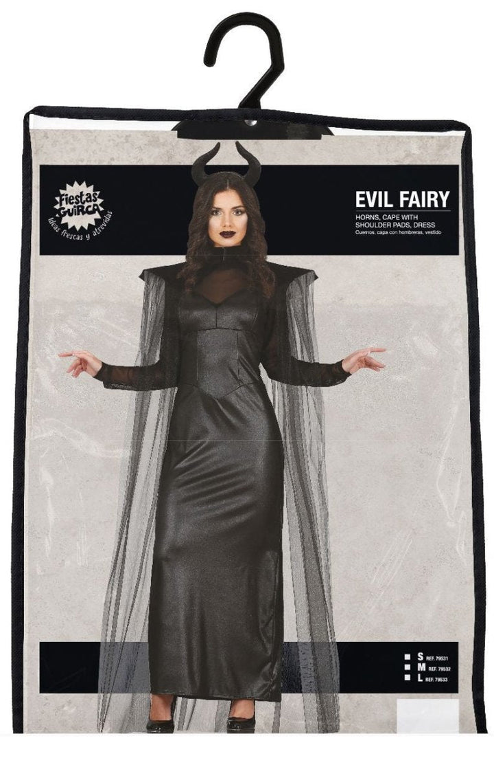 Teufelin Kostüm Damen | Halloween-Kostüm mit Kleid, Cape und Stirnband für Halloween- und Mottopartys