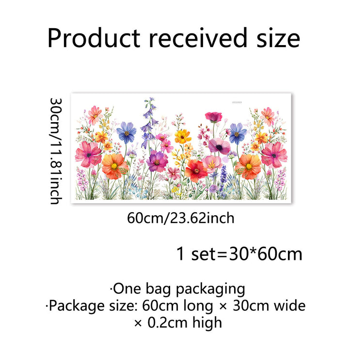 Ikkunatarra kukkakuvio 30×60 cm | kaksipuoleisesti painettu, värikylläinen | pyyhittävä ja jäämätön poistettava | PVC