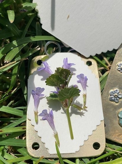 Mikro-Blumenpresse | Handgefertigt aus Silber &amp; Messing | Inkl. 10 Blätter Herbarium-Papier