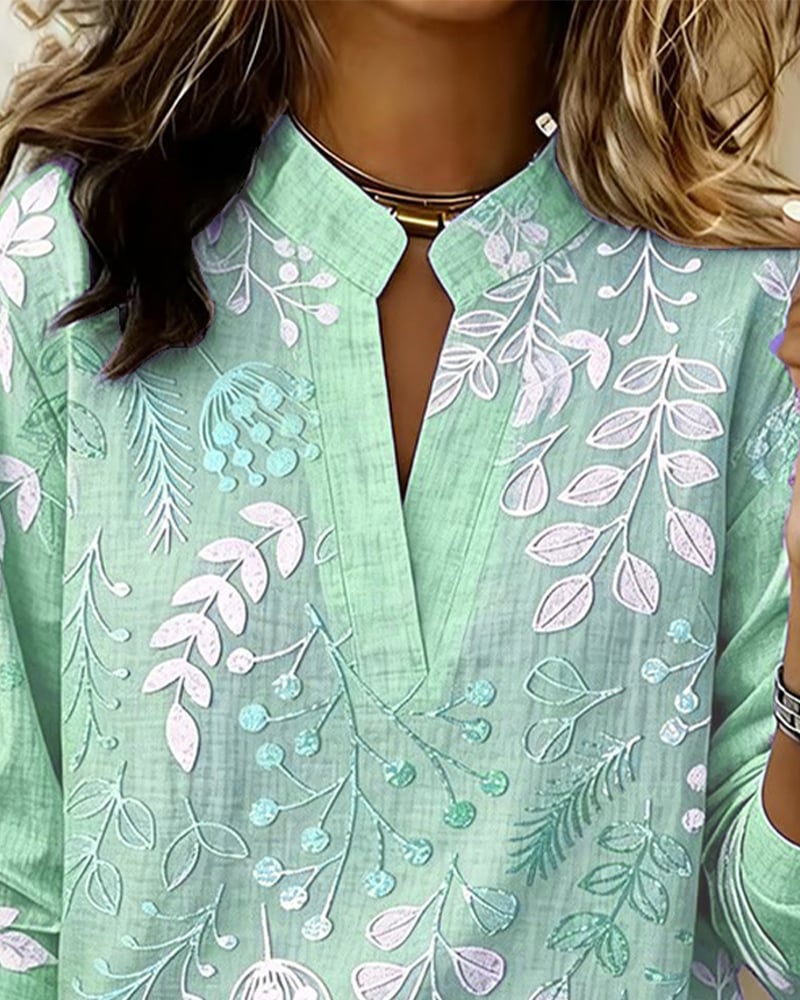 Damen Bluse mit Blumenmuster | Luftige Sommerbluse mit V-Ausschnitt &amp; lockerem Schnitt für Alltag, Freizeit &amp; Urlaub