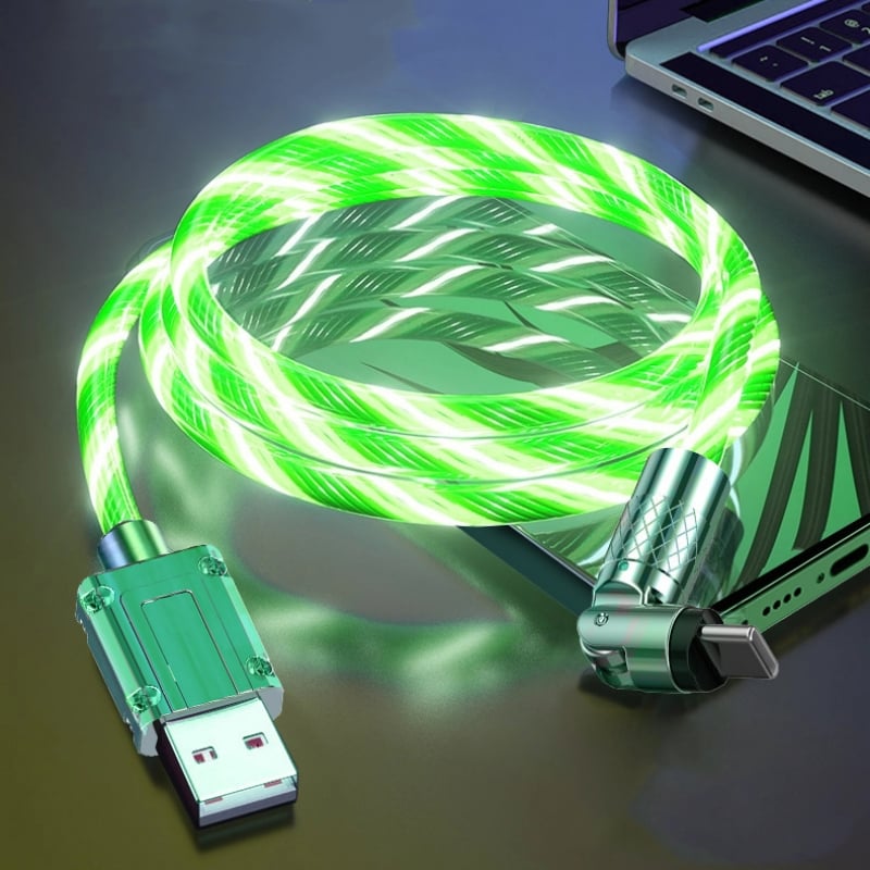 Fast charging cable with LED light effect | 540° rotatable plug | USB cable with fast charging