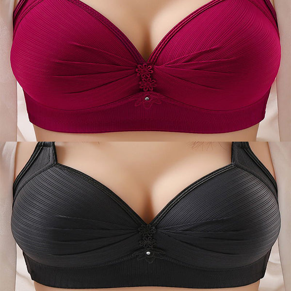 Seamless Bra without Underwire | Breathable &amp; Stretchy for Everyday Comfort | Adjustable Back Closure | Buy 1 Get 1 Free