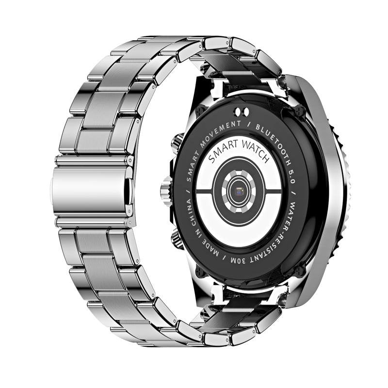Smartwatch 1,28 Zoll HD Display | Drehbare Lünette &amp; Bluetooth-Anrufe | Herzfrequenz, Schlaf, Sportmodi, Edelstahlband