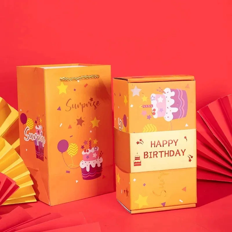 Explosions-Geschenkbox | Pop-up Überraschungsbox mit 12 oder 20 Fächern | Personalisierbar mit Fotos, Geld &amp; Botschaften