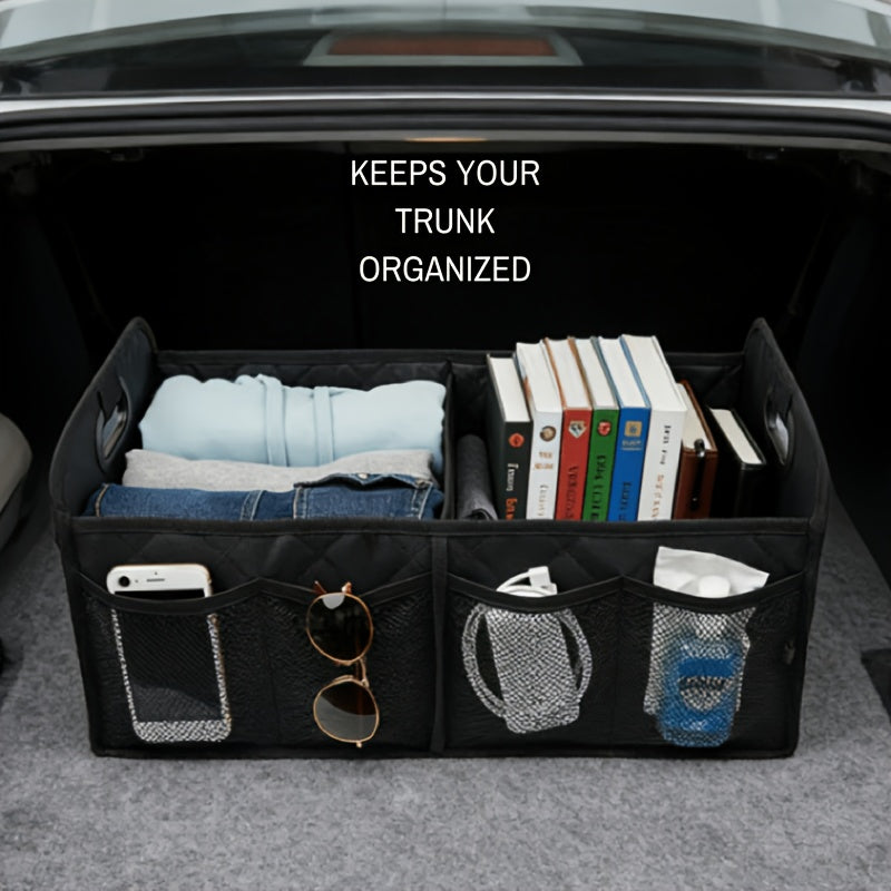 Kofferraum-Organizer | Faltbare Auto-Aufbewahrungsbox mit mehreren Fächern, Außentaschen und Tragegriffen für Ordnung im Auto