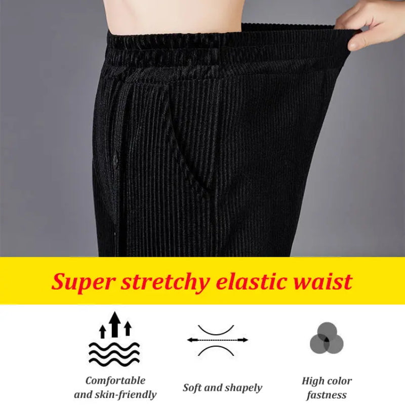 Damen Cordhose mit hoher Taille | Warme High-Waist-Hose mit weichem Fleecefutter und elastischem Bund für Herbst und Winter