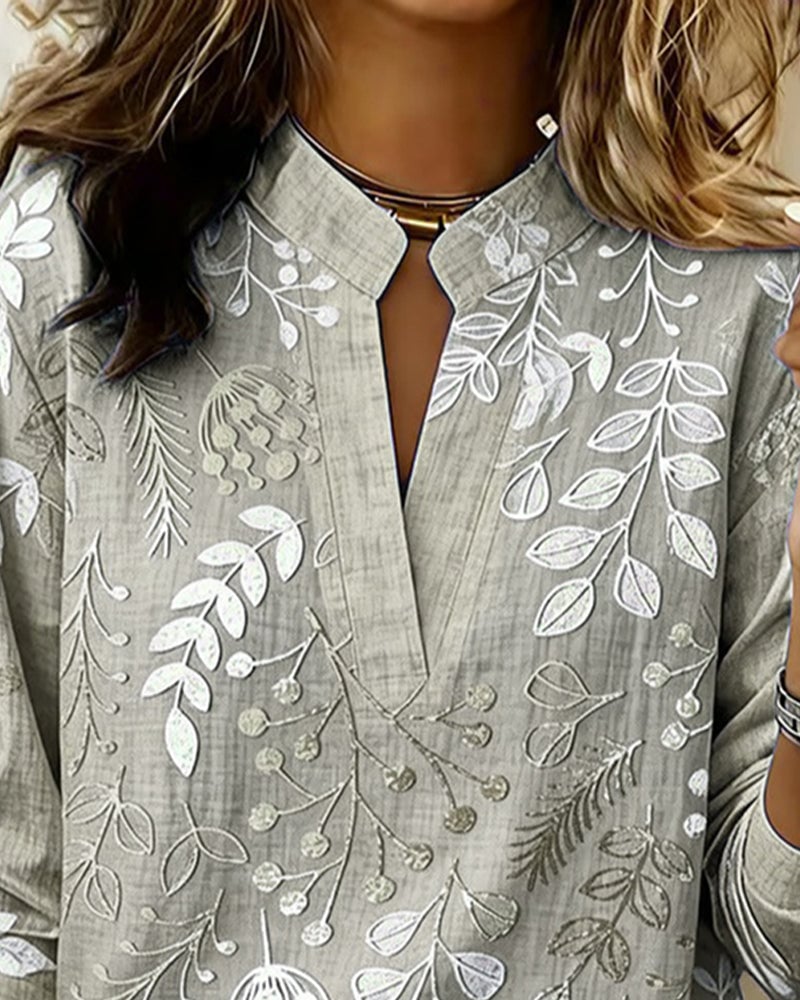 Damen Bluse mit Blumenmuster | Luftige Sommerbluse mit V-Ausschnitt &amp; lockerem Schnitt für Alltag, Freizeit &amp; Urlaub