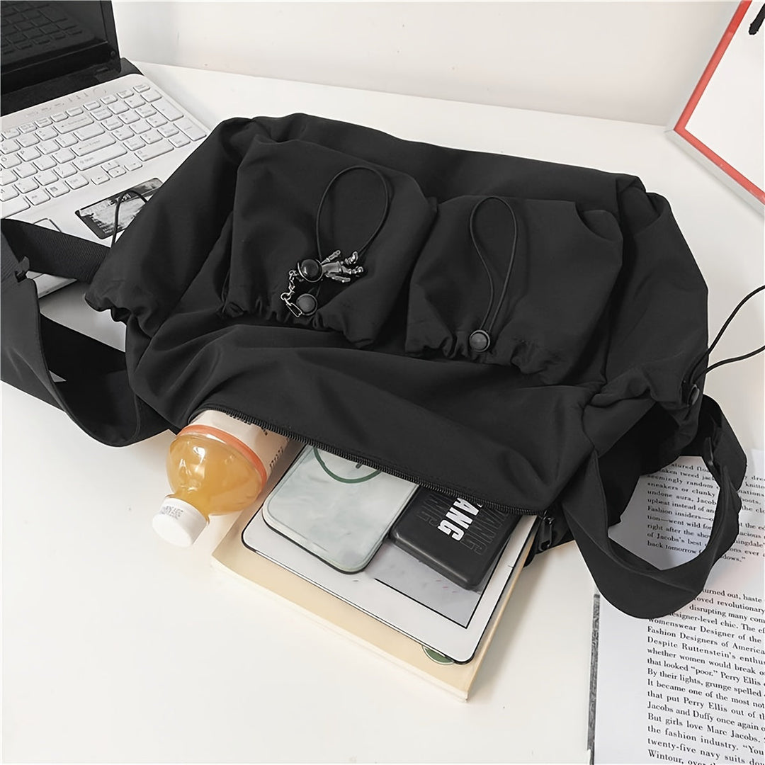 Damen Umhängetasche | Geräumige Schultertasche mit Kordelzug, mehreren Fächern und verstellbarem Gurt