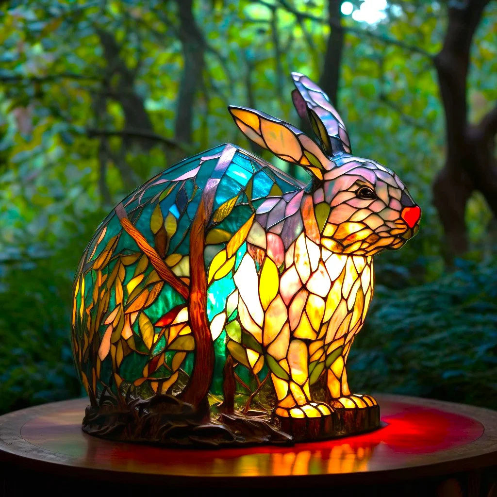 Tierlampe im Buntglas-Stil | 23 Tiermotive | Warmes Stimmungslicht | Deko-Tischlampe für Zuhause