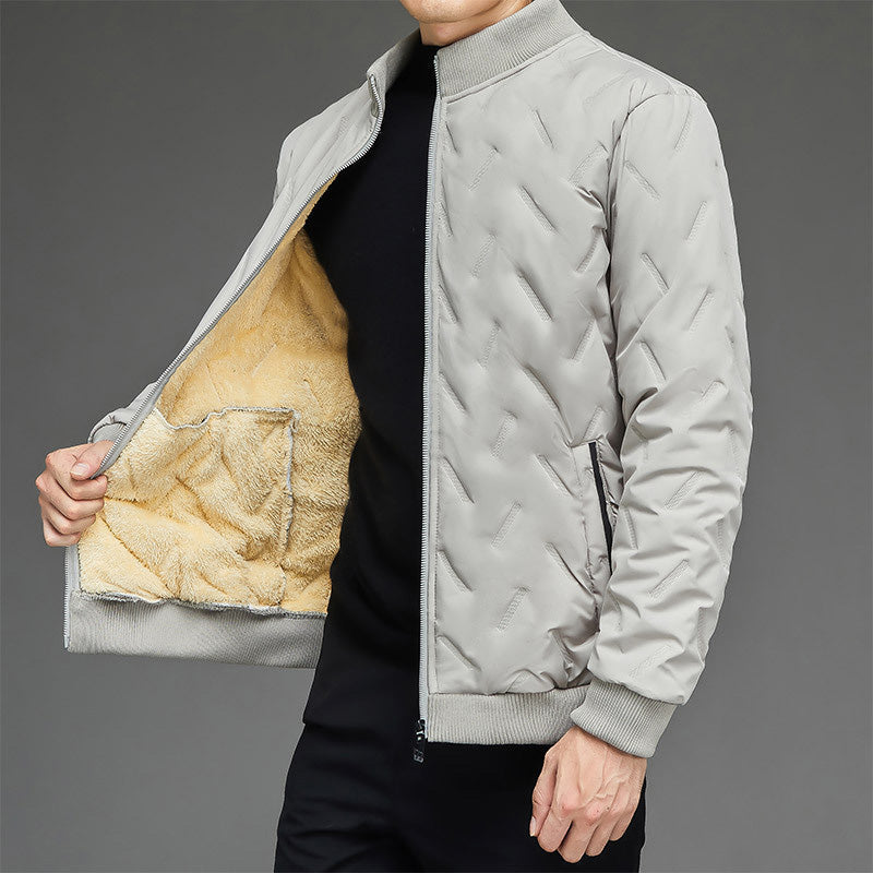 Herren Winterjacke | Warme Freizeitjacke mit Stehkragen, gefüttertem Innenfutter und versteckten Taschen
