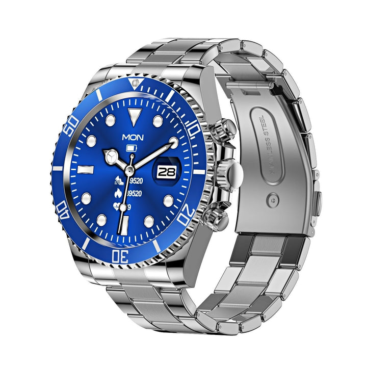 Smartwatch 1,28 Zoll HD Display | Drehbare Lünette &amp; Bluetooth-Anrufe | Herzfrequenz, Schlaf, Sportmodi, Edelstahlband