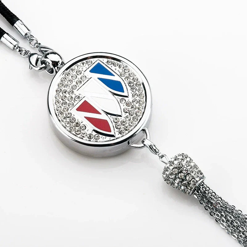 Car Rearview Mirror Pendant with Crystal | Zinc alloy &amp; rhinestones | Sparkling decoration with scent pendant, gift idea