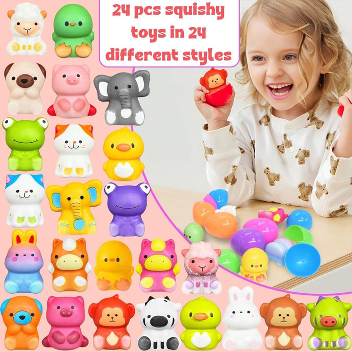 🔥Miglior regalo di Pasqua 50% DI SCONTO-🎁24 PEZZI Uova di Pasqua ripiene Giocattoli squishy a risalita lenta