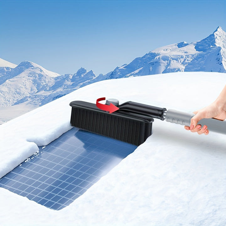 Ausziehbarer Auto-Schneebesen mit Eiskratzer | 2-in-1 Schneebürste mit Teleskopgriff und breitem Bürstenkopf für Schnee und Eis