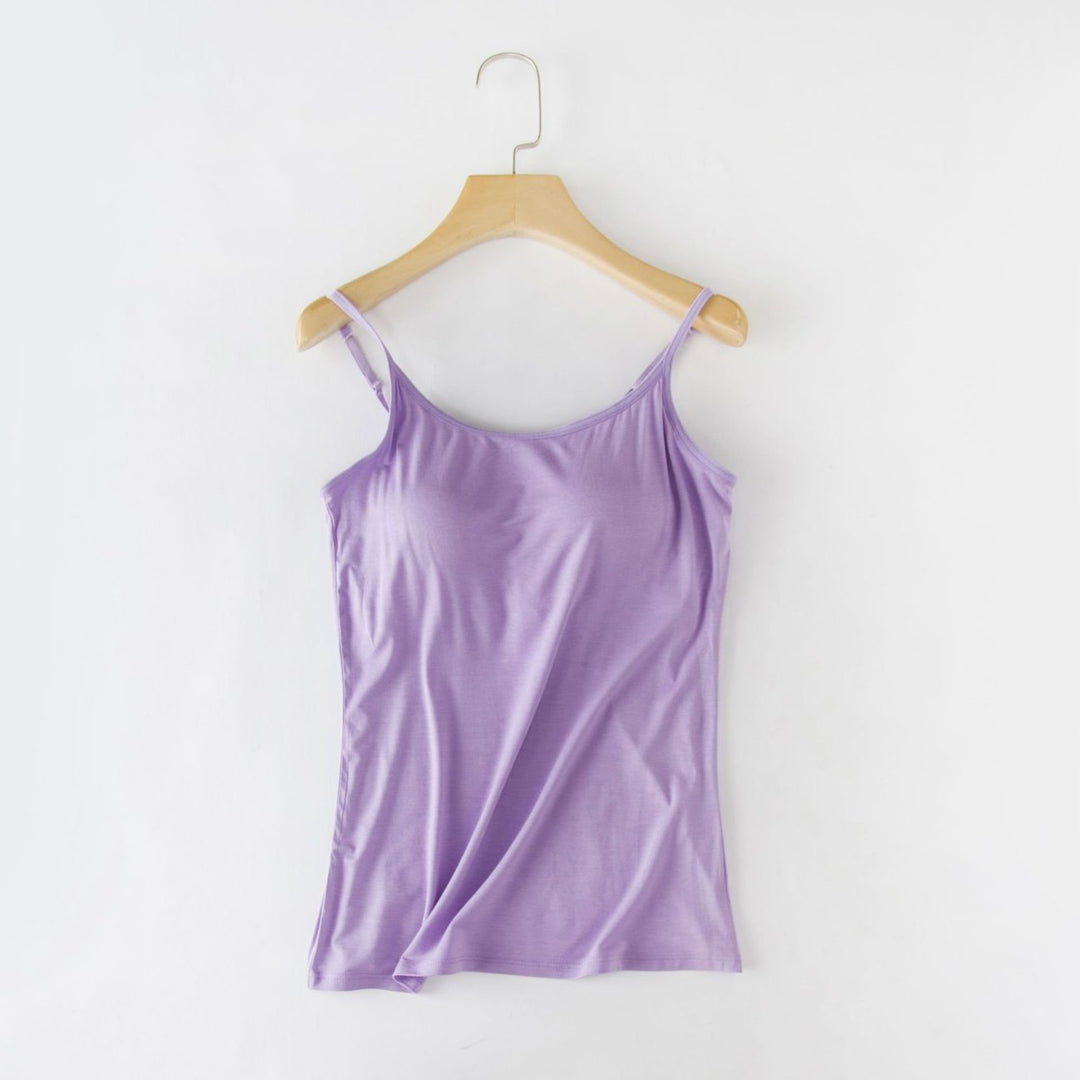 Damen Camisole Top mit integriertem BH | Verstellbare Träger | Atmungsaktiver Stoff &amp; figurbetonter Sitz