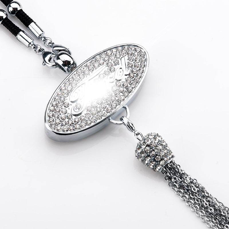 Car Rearview Mirror Pendant with Crystal | Zinc alloy &amp; rhinestones | Sparkling decoration with scent pendant, gift idea