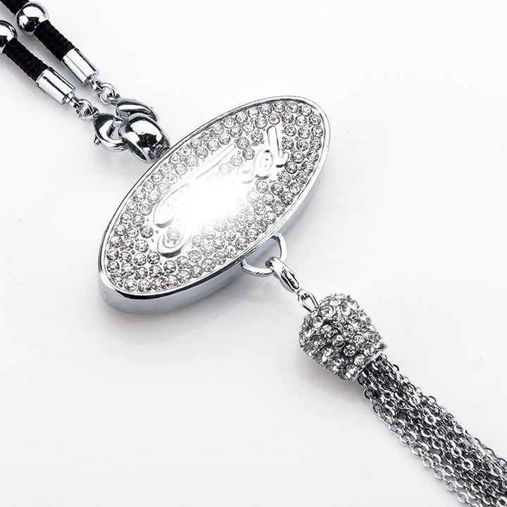 Car Rearview Mirror Pendant with Crystal | Zinc alloy &amp; rhinestones | Sparkling decoration with scent pendant, gift idea