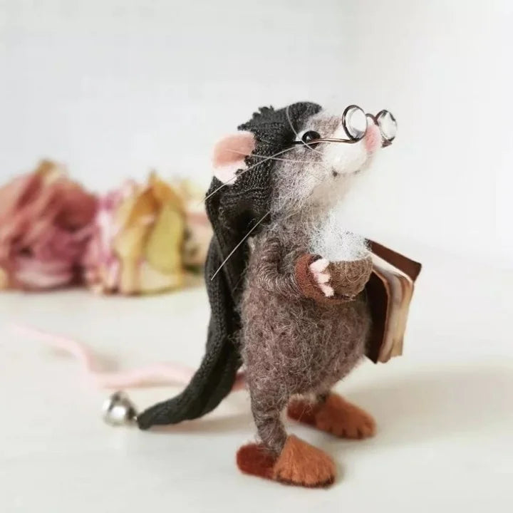 Handmade Felt Mouse | Christmas Decoration &amp; Gift Idea | Needle-Felted from Wool &amp; Fabric | Sustainable