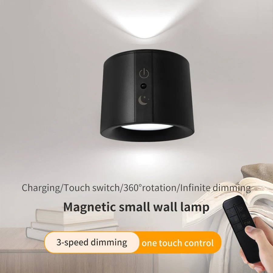 Magnetische LED-Wandleuchte mit Fernbedienung | Dimmbares Akku-Licht mit 3 Lichtfarben und Touch-Steuerung