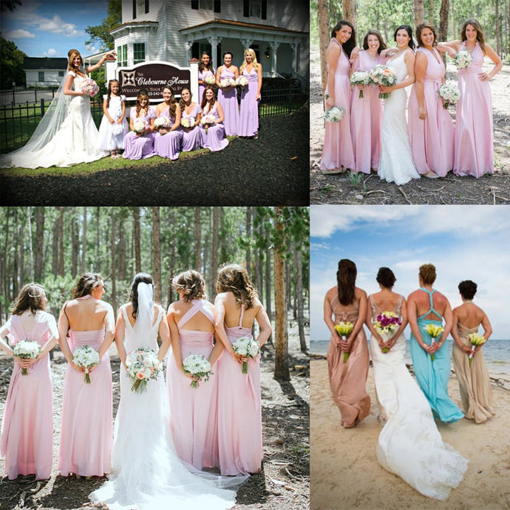 Women’s wrap maxi dress | 24 wearing styles | Sleeveless &amp; elegant | Perfect for wedding, party &amp; evening