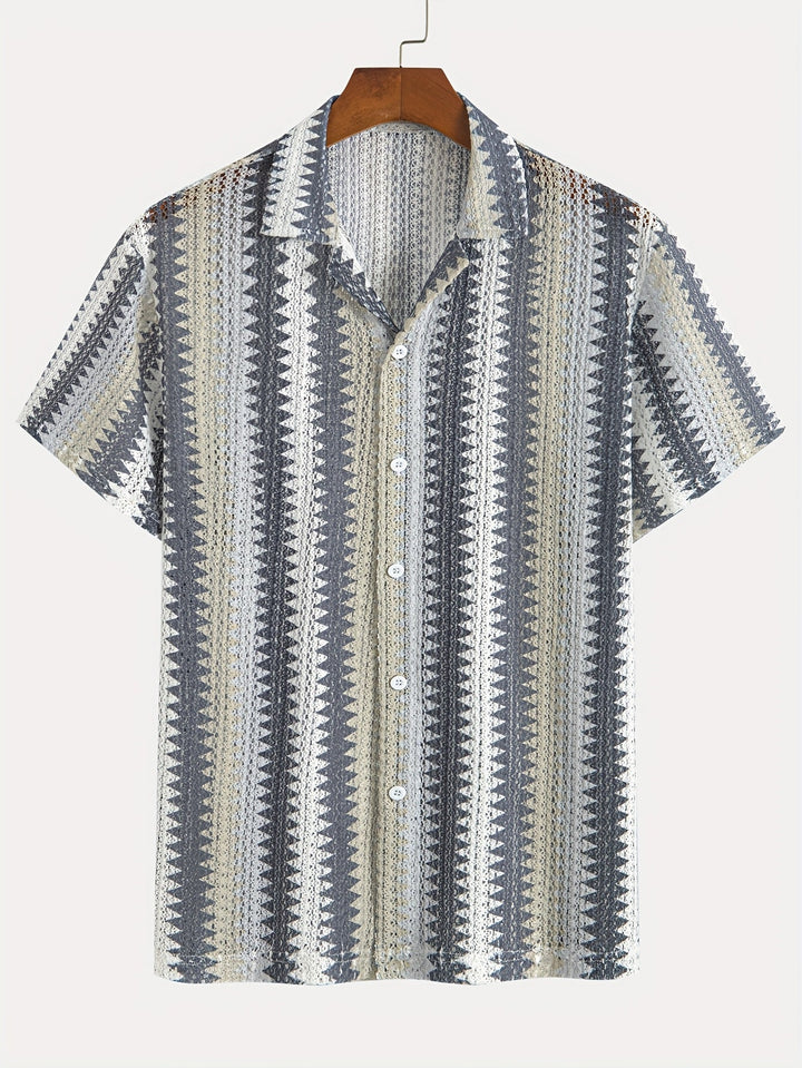 Herren Sommerhemd | Luftiges Kurzarmshirt aus gewebtem Stoff für Freizeit, Strand und Urlaub