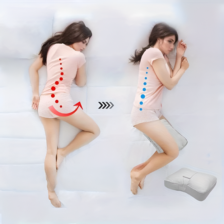 Coussin genoux en mousse à mémoire pour dormeurs latéraux – soulage genoux &amp; hanches | Forme ergonomique en cœur, housse respirante | Pour un sommeil paisible