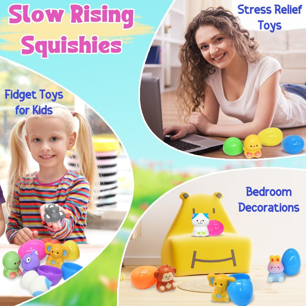 🔥Miglior regalo di Pasqua 50% DI SCONTO-🎁24 PEZZI Uova di Pasqua ripiene Giocattoli squishy a risalita lenta