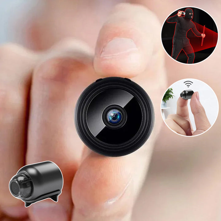 Mini WLAN sisäkamera 1080p yökuvauksella | Liikkeentunnistus ja push-ilmoitukset | Sovelluksen livekuva äänen kanssa | microSD 64 GB mukana