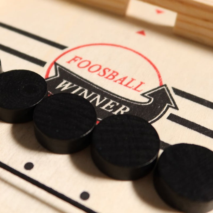Fast Skill Game for 2 Players | Mini Shuffleboard Sling Puck Made of Wood | Family Game from Age 6 | 35×22.3 cm