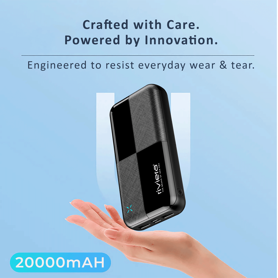 Powerbank 20000 mAh | 22,5-W-Schnellladegerät mit USB-C, zwei Ausgängen und LED-Ladeanzeige