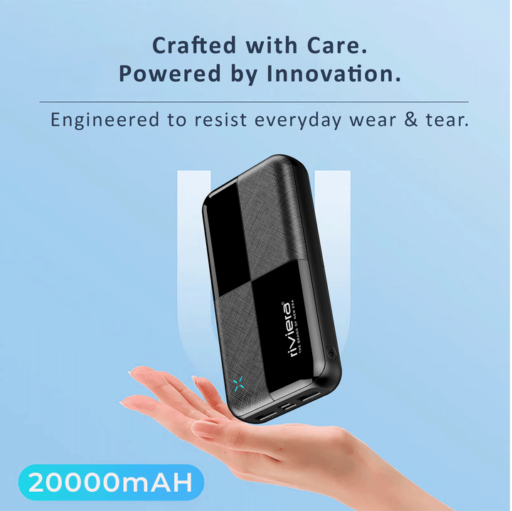 Powerbank 20000 mAh | 22,5-W-Schnellladegerät mit USB-C, zwei Ausgängen und LED-Ladeanzeige