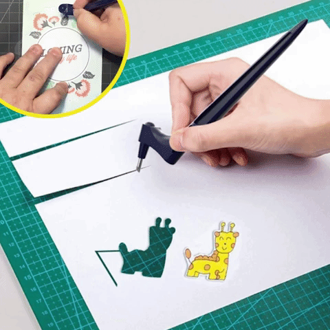 Precision cutting pencil with 360° rotating blade | For paper, foil &amp; craft work | Safer than a cutter, ideal for detailed shapes