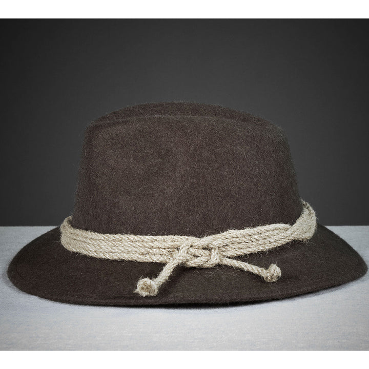 Unisex Trachtenhut Braun | Klassischer Gletscherhut aus Wollfilz mit beigen Akzenten für Tracht und Alltag