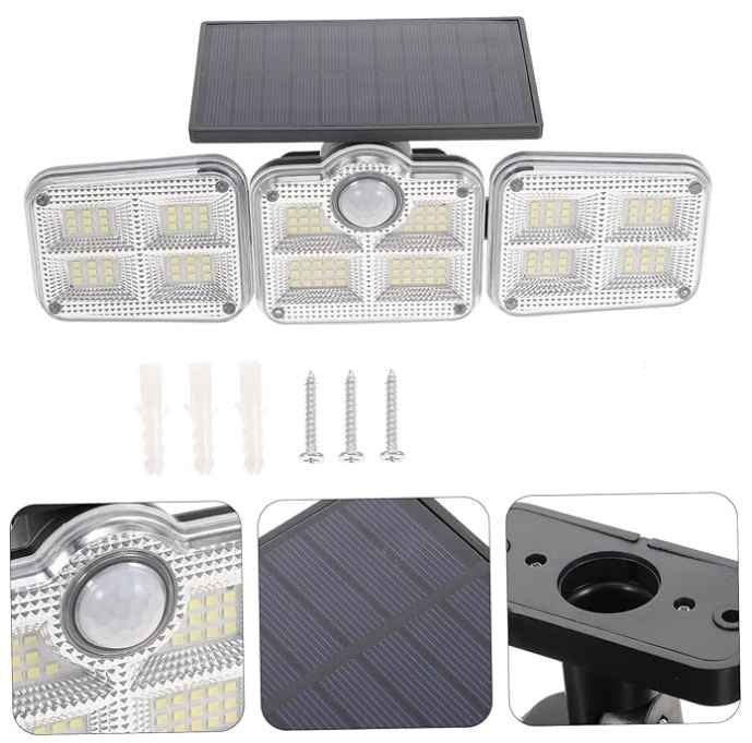 Napelemes LED reflektor mozgásérzékelővel | 200W teljesítmény | Időjárásálló