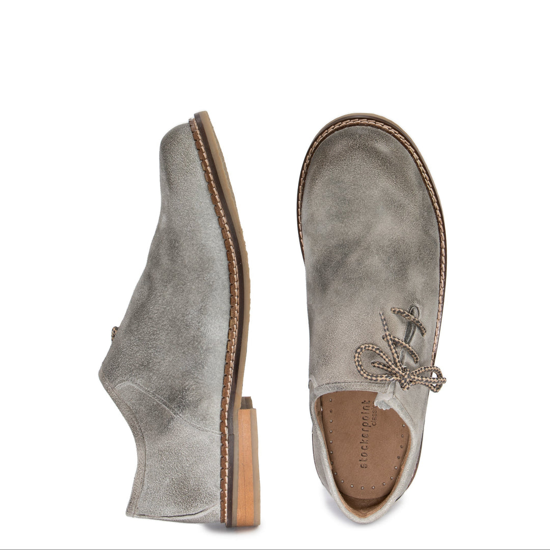 Haferlschuhe Herren | Trachtenschuhe aus Ziegenleder mit seitlicher Schnürung, Kalbslederfutter und Gummisohle
