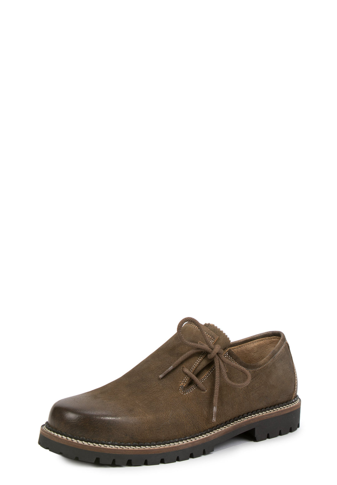 Herren Haferlschuhe Braun | Trachtenschuhe aus Leder mit seitlicher Schnürung und robuster Gummisohle